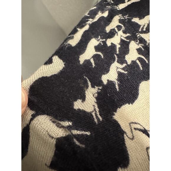 *FIRM* Tory Burch Wool Horse Equestrian Print Big Button Cardigan Small READ - Picture 4 of 8